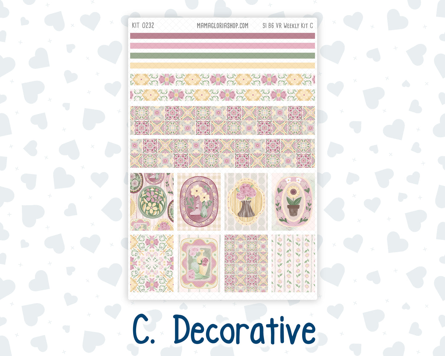 Kit 0232 - B6 - For Sterling Ink And More - Vertical Weekly Kit - September - Heirloom Garden