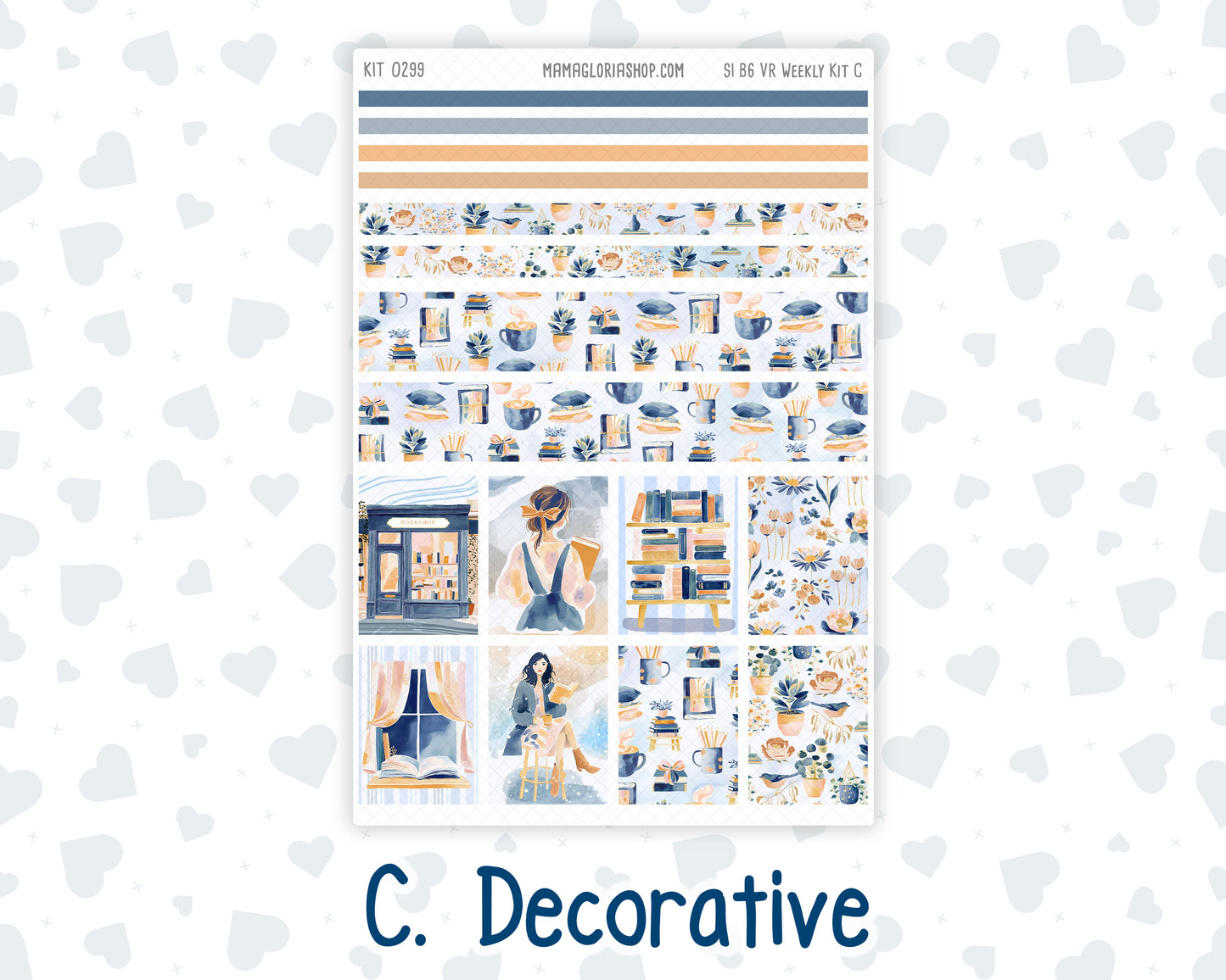 Kit 0299 - B6 - For Sterling Ink And More - Vertical Weekly Kit - October - Book Nook
