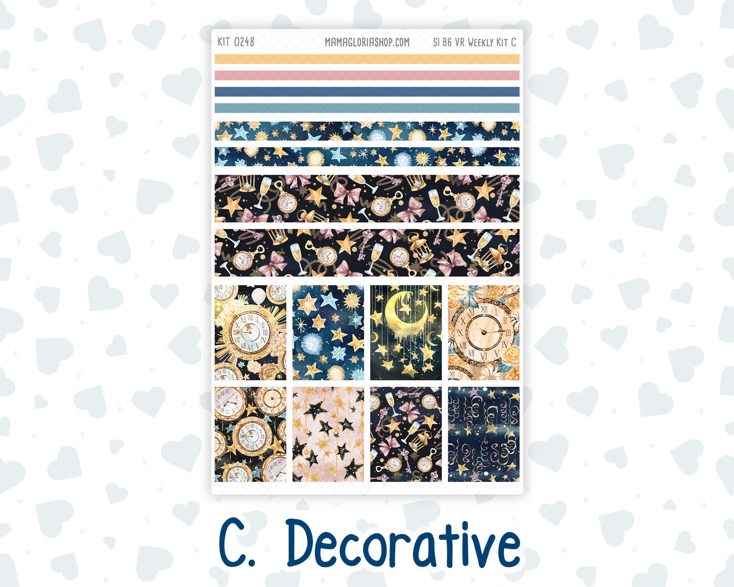 Kit 0248 - B6 - For Sterling Ink And More - Vertical Weekly Kit - January - Midnight Countdown