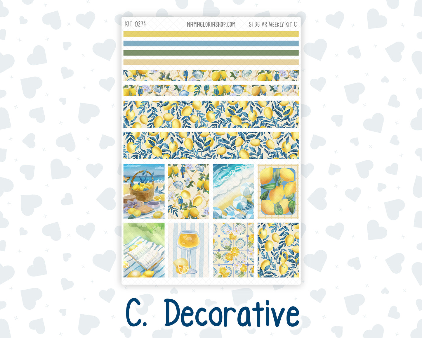 Kit 0274 - B6 - For Sterling Ink And More - Vertical Weekly Kit - July - Sunny Lemon Shore