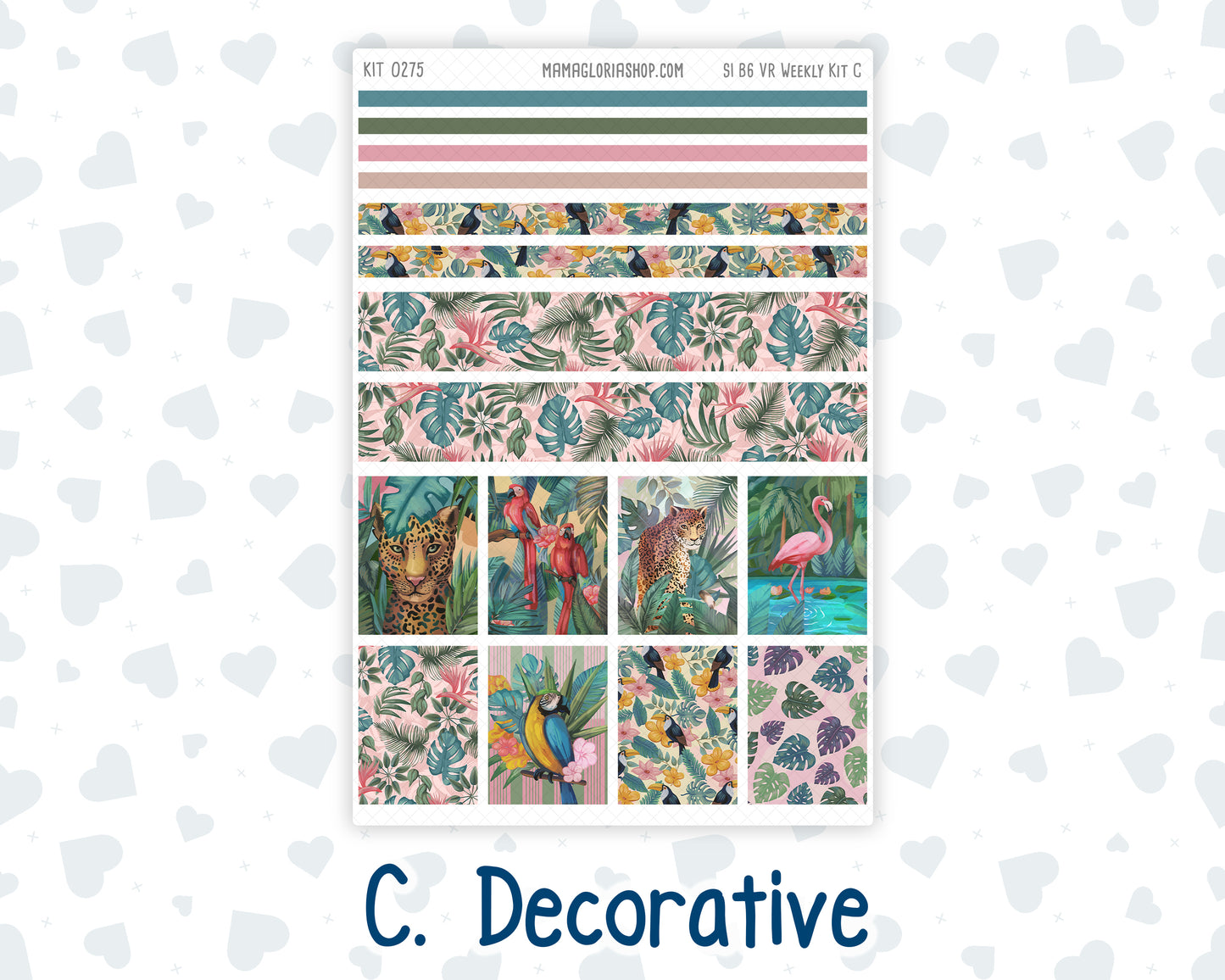 Kit 0275 - B6 - For Sterling Ink And More - Vertical Weekly Kit - July - Tropical Safari Blush
