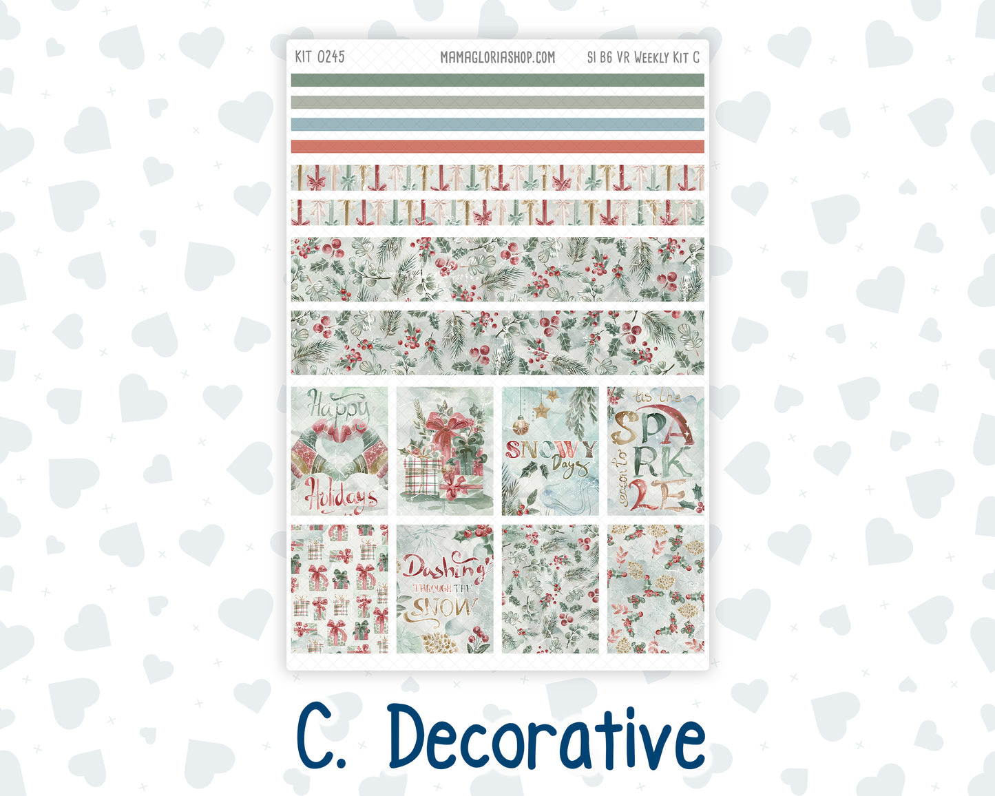 Kit 0245 - B6 - For Sterling Ink And More - Vertical Weekly Kit - December - Vintage Christmas