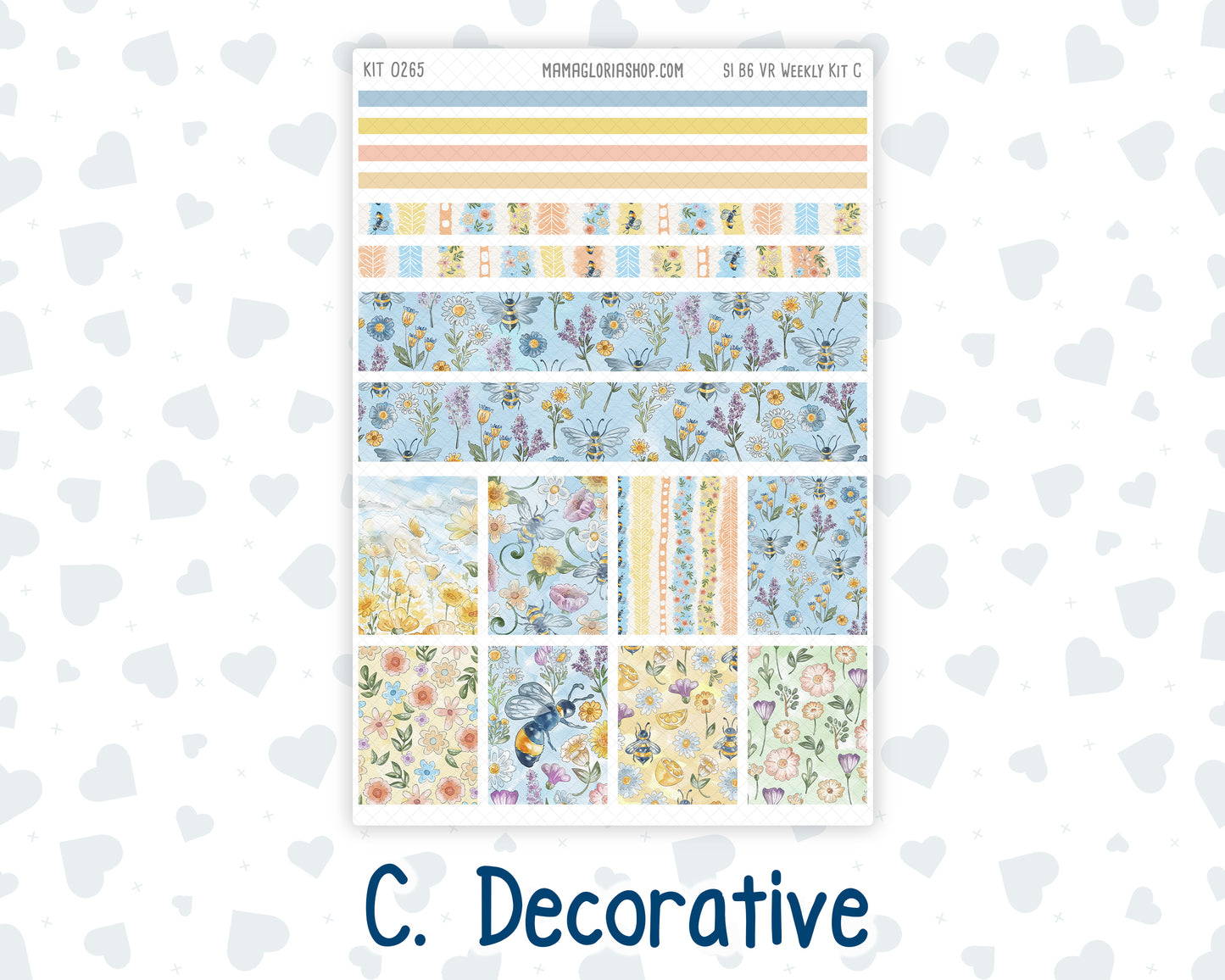 Kit 0265 - B6 - For Sterling Ink And More - Vertical Weekly Kit - May - Honeybee Sky