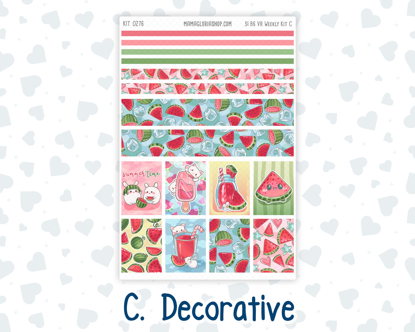 Kit 0276 - B6 - For Sterling Ink And More - Vertical Weekly Kit - July - Melon Crush
