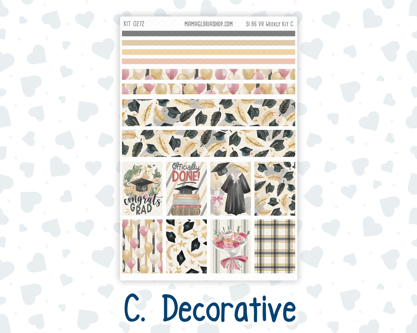Kit 0272 - B6 - For Sterling Ink And More - Vertical Weekly Kit - May - Graduation