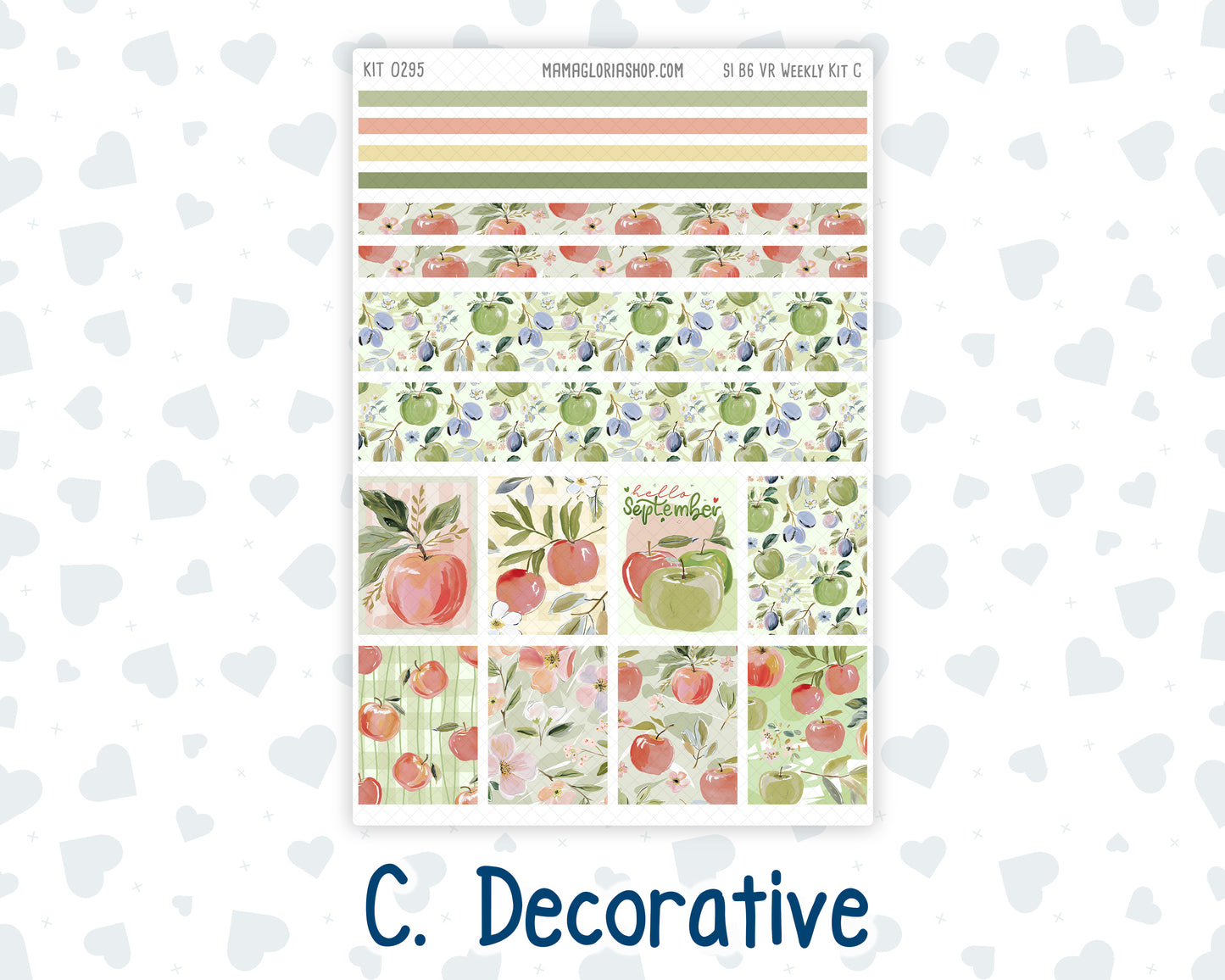 Kit 0295 - B6 - For Sterling Ink And More - Vertical Weekly Kit - September - Apple Harvest