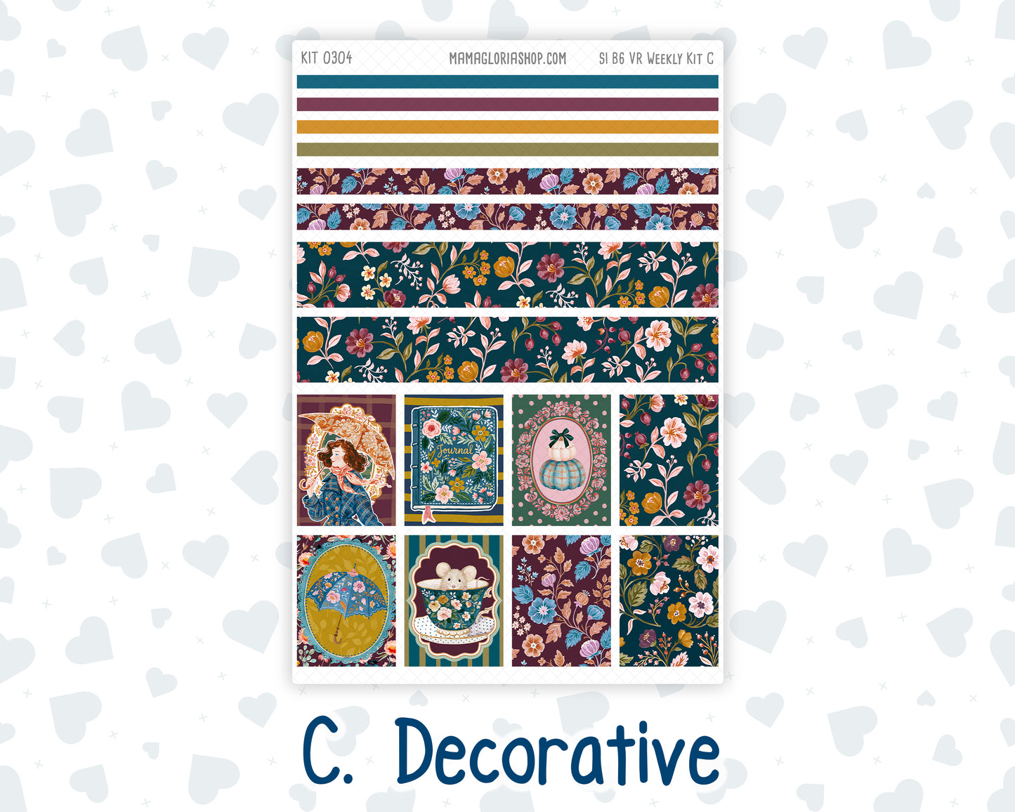 Kit 0304 - B6 - For Sterling Ink And More - Vertical Weekly Kit - November - Autumn In Bloom