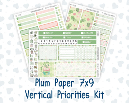 Kit 0256 - 7x9 - Vertical Priorities - Plum Paper - Weekly Kit - March - Froggy Luck