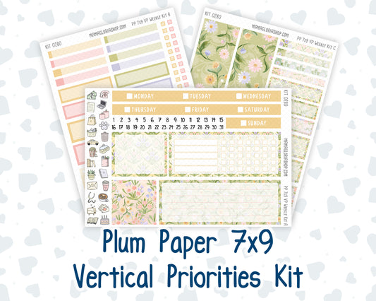Kit 0280 - 7x9 - Vertical Priorities - Plum Paper - Weekly Kit - Half Past Six In August