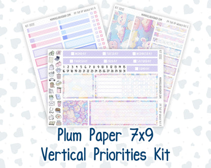 Kit 0252 - 7x9 - Vertical Priorities - Plum Paper - Weekly Kit - February - Tokyo Candy Cloud