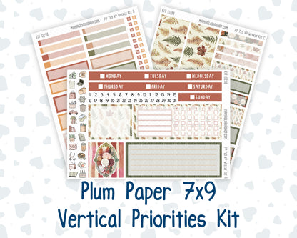 Kit 0298 - 7x9 - Vertical Priorities - Plum Paper - Weekly Kit - October - Velvet Bloom