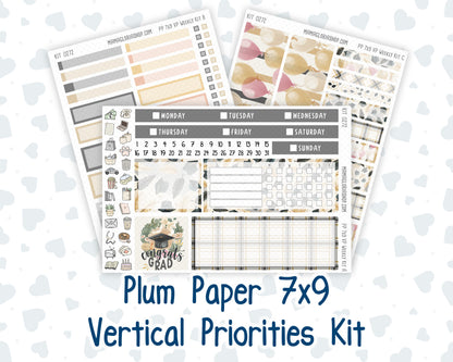 Kit 0272 - 7x9 - Vertical Priorities - Plum Paper - Weekly Kit - May - Graduation