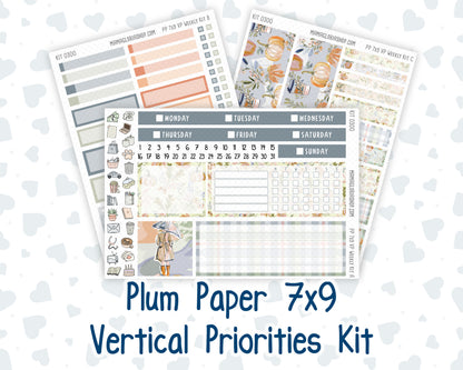 Kit 0300 - 7x9 - Vertical Priorities - Plum Paper - Weekly Kit - October - Autumn Stroll