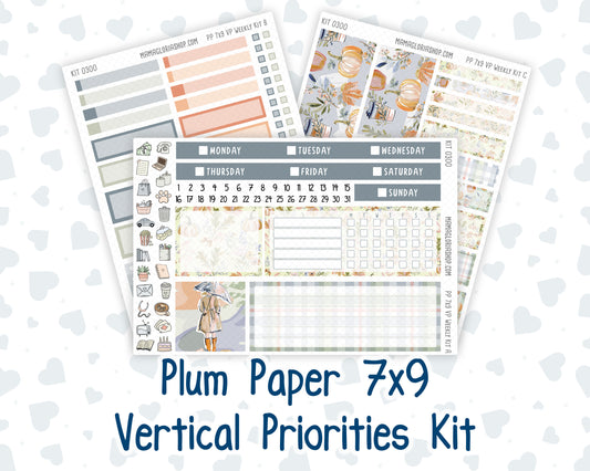 Kit 0300 - 7x9 - Vertical Priorities - Plum Paper - Weekly Kit - October - Autumn Stroll
