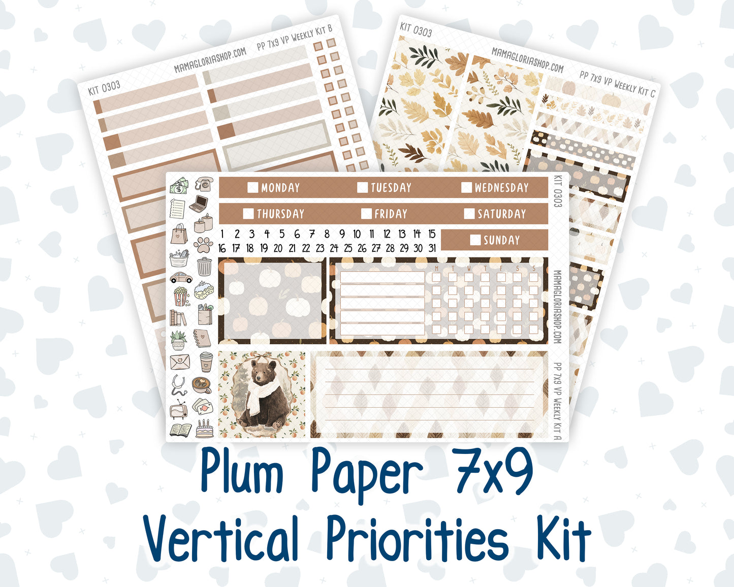 Kit 0303 - 7x9 - Vertical Priorities - Plum Paper - Weekly Kit - November - Into The Woods