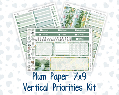 Kit 0264 - 7x9 - Vertical Priorities - Plum Paper - Weekly Kit - May - Spring Walk