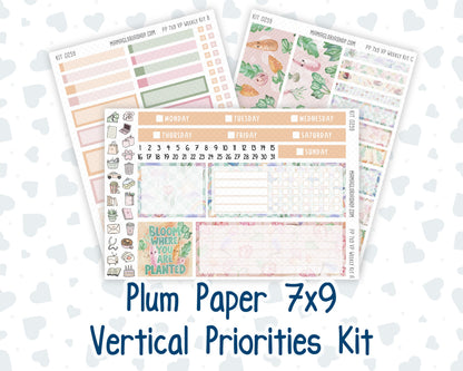 Kit 0259 - 7x9 - Vertical Priorities - Plum Paper - Weekly Kit - March - Spring Garden Chores