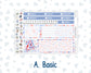 Kit 0273 - 7x9 - Vertical Priorities - Plum Paper - Weekly Kit - July - Americana In Bloom