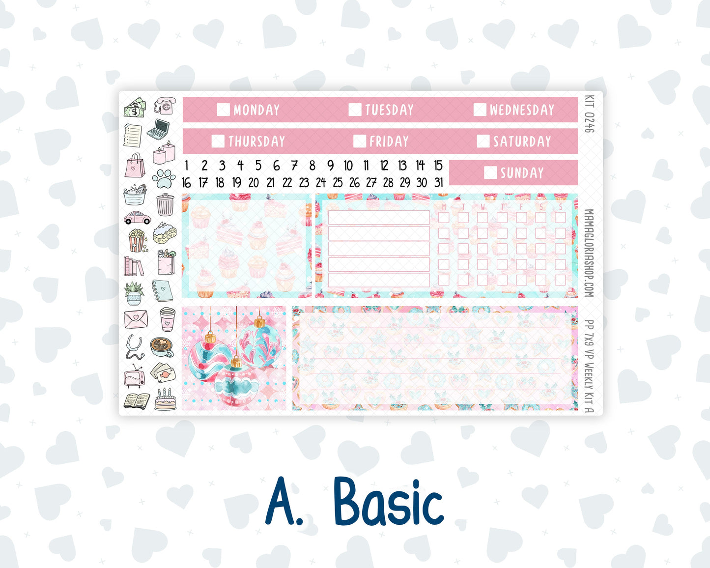 Kit 0246 - 7x9 - Vertical Priorities - Plum Paper - Weekly Kit - December - Gingerbread Sweets