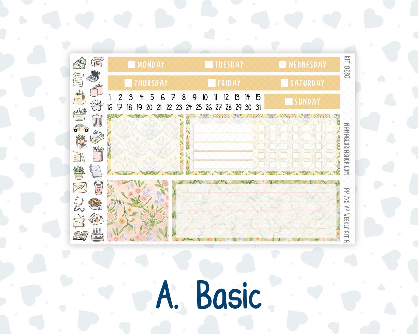 Kit 0280 - 7x9 - Vertical Priorities - Plum Paper - Weekly Kit - Half Past Six In August