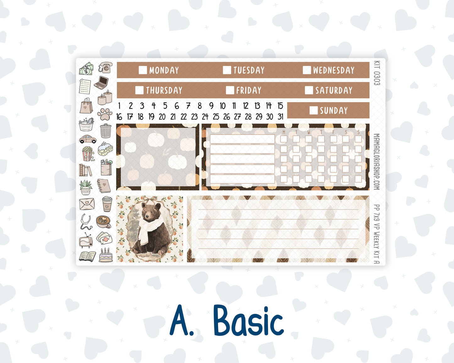 Kit 0303 - 7x9 - Vertical Priorities - Plum Paper - Weekly Kit - November - Into The Woods