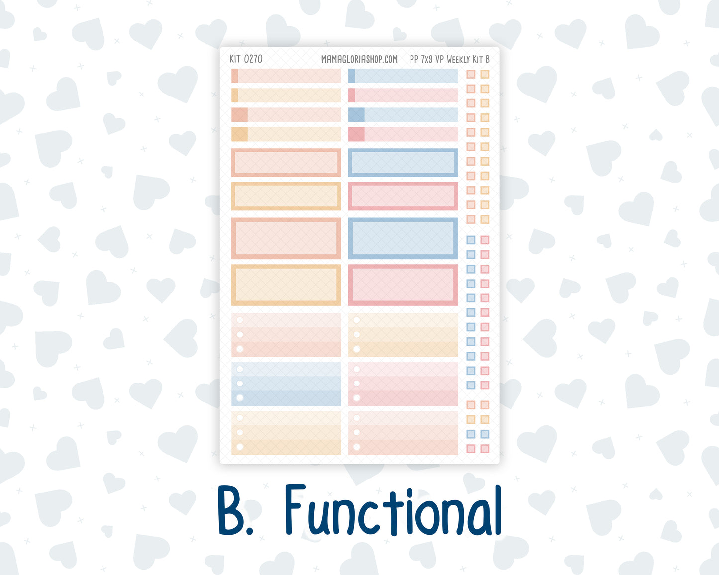 Kit 0270 - 7x9 - Vertical Priorities - Plum Paper - Weekly Kit - June - Beachside Bliss