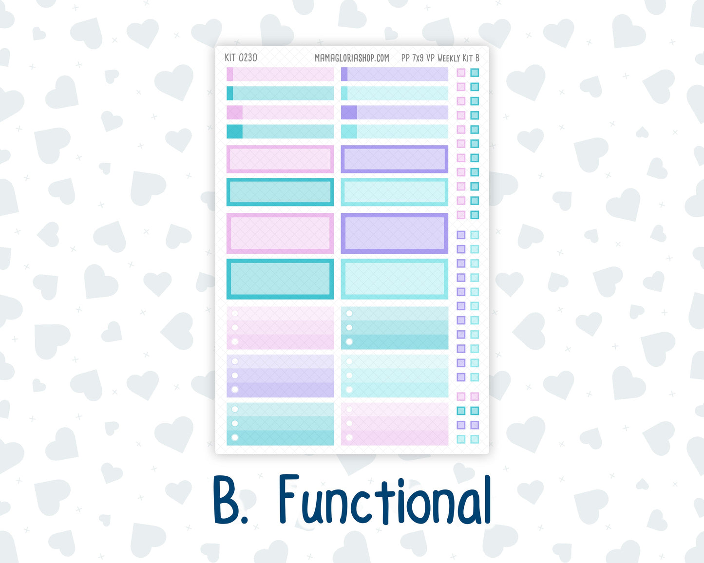 Kit 0230 - 7x9 - Vertical Priorities - Plum Paper - Weekly Kit - August - School Daze