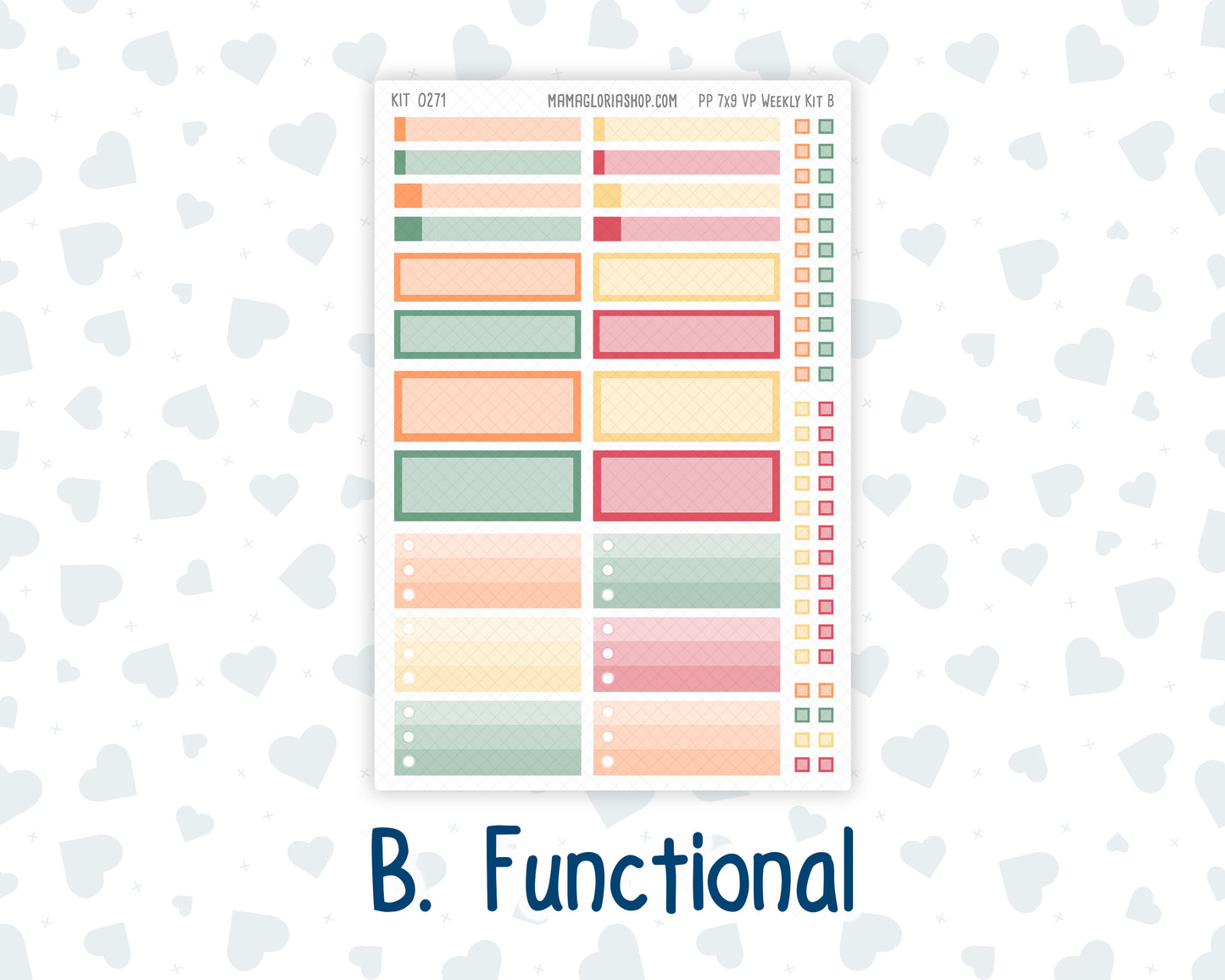Kit 0271 - 7x9 - Vertical Priorities - Plum Paper - Weekly Kit - June - Strawberry Shore
