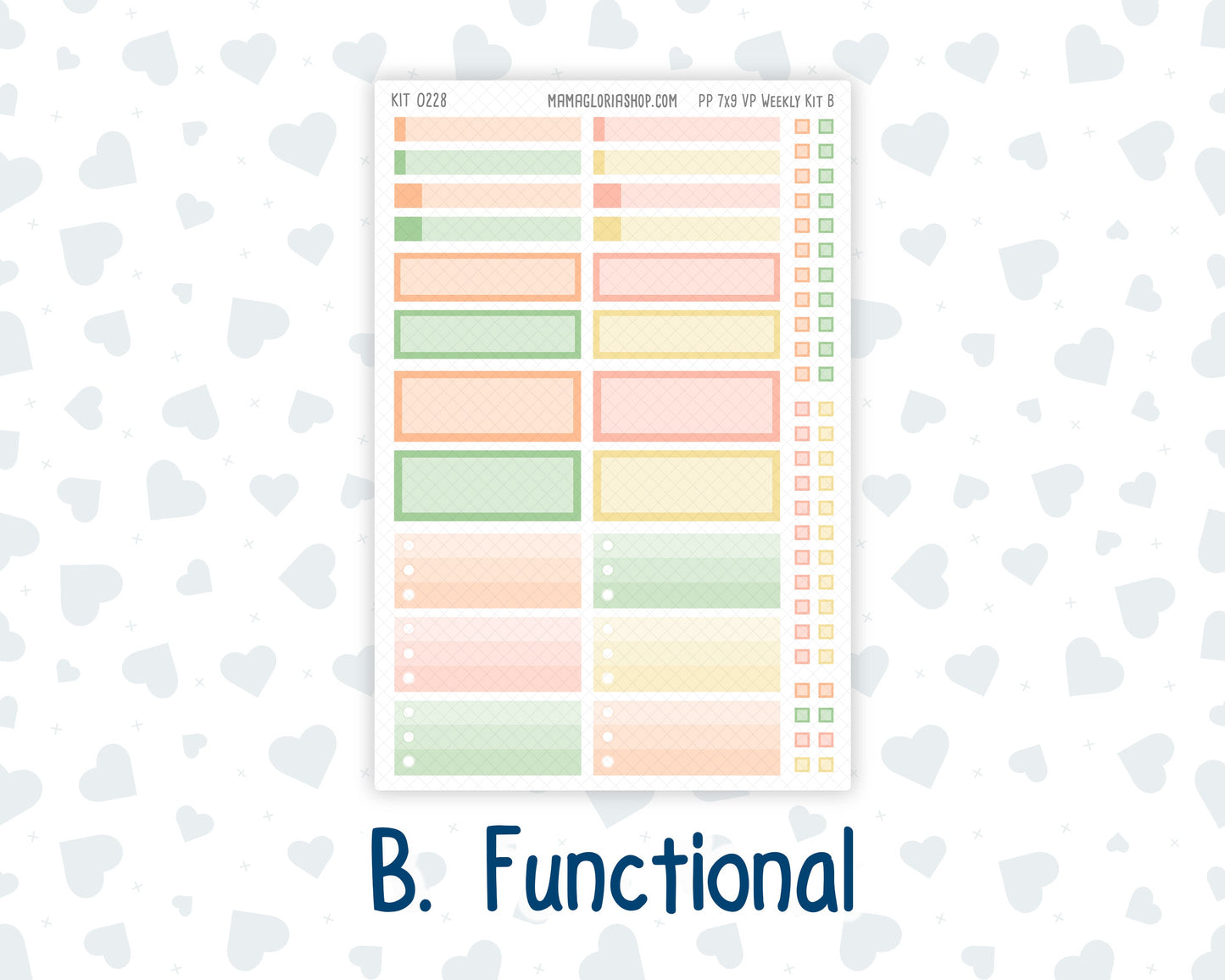Kit 0228 - 7x9 - Vertical Priorities - Plum Paper - Weekly Kit - August - Just Peachy