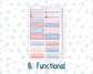 Kit 0273 - 7x9 - Vertical Priorities - Plum Paper - Weekly Kit - July - Americana In Bloom