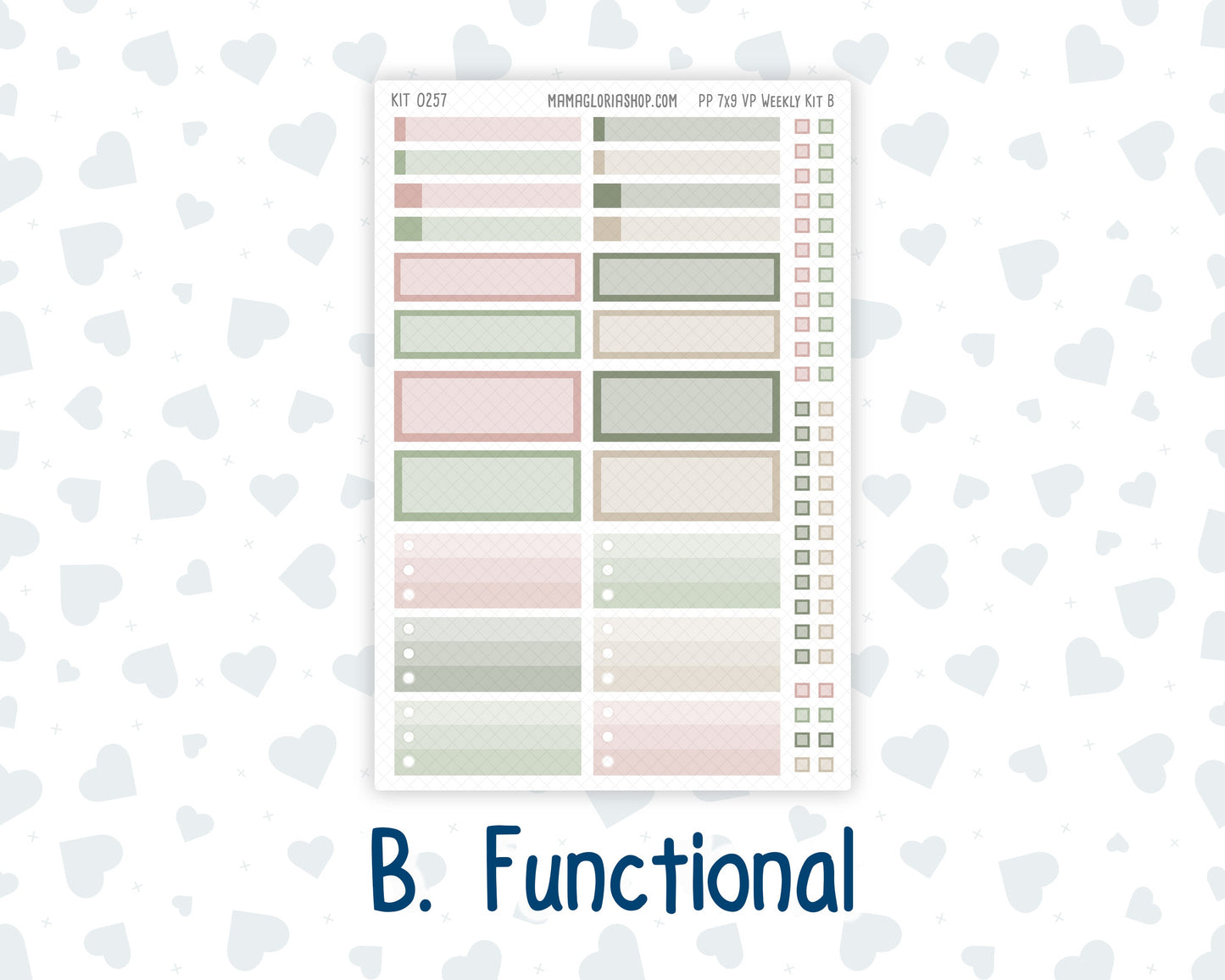 Kit 0257 - 7x9 - Vertical Priorities - Plum Paper - Weekly Kit - March - Blush Garden
