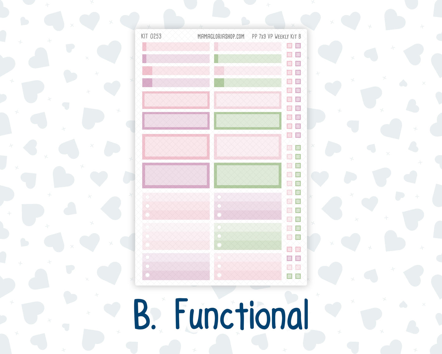Kit 0253 - 7x9 - Vertical Priorities - Plum Paper - Weekly Kit - February - Rosy Daydreams