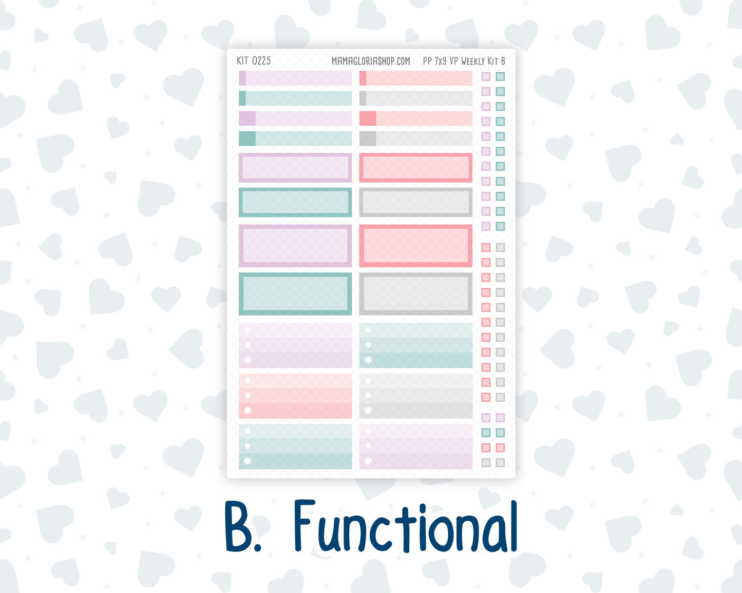 Kit 0225 - 7x9 - Vertical Priorities - Plum Paper - Weekly Kit - July - Carnival Joy