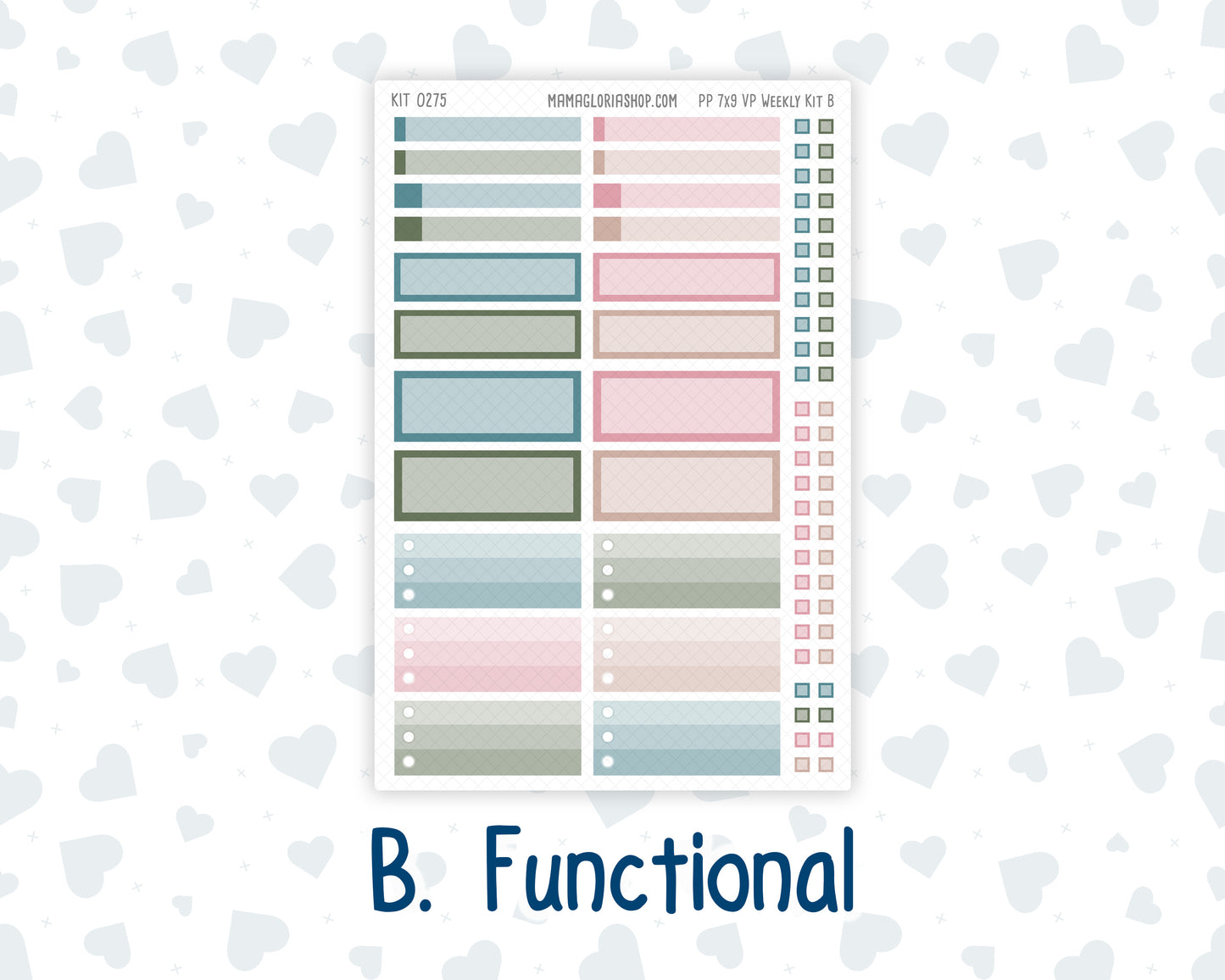 Kit 0275 - 7x9 - Vertical Priorities - Plum Paper - Weekly Kit - July - Tropical Safari Blush