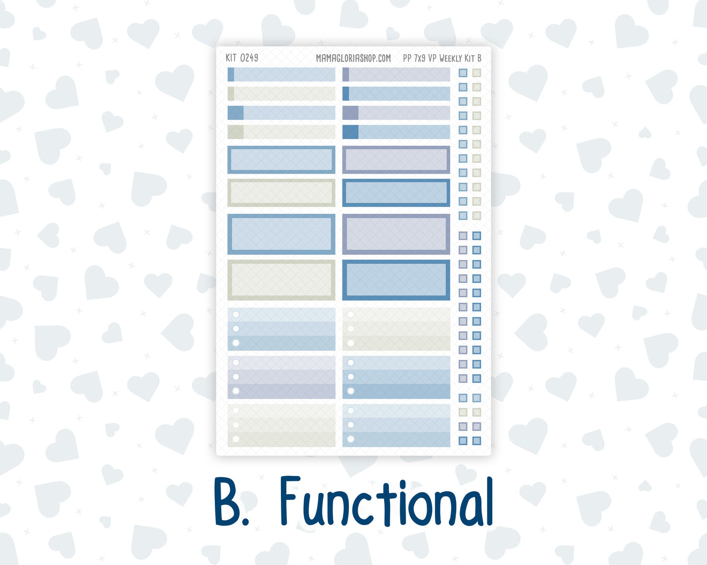 Kit 0249 - 7x9 - Vertical Priorities - Plum Paper - Weekly Kit - January - Icy Lace