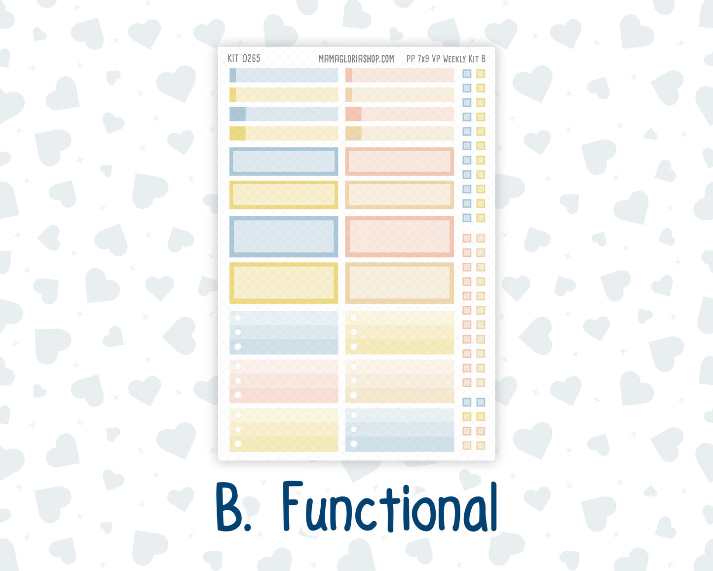 Kit 0265 - 7x9 - Vertical Priorities - Plum Paper - Weekly Kit - May - Honeybee Sky