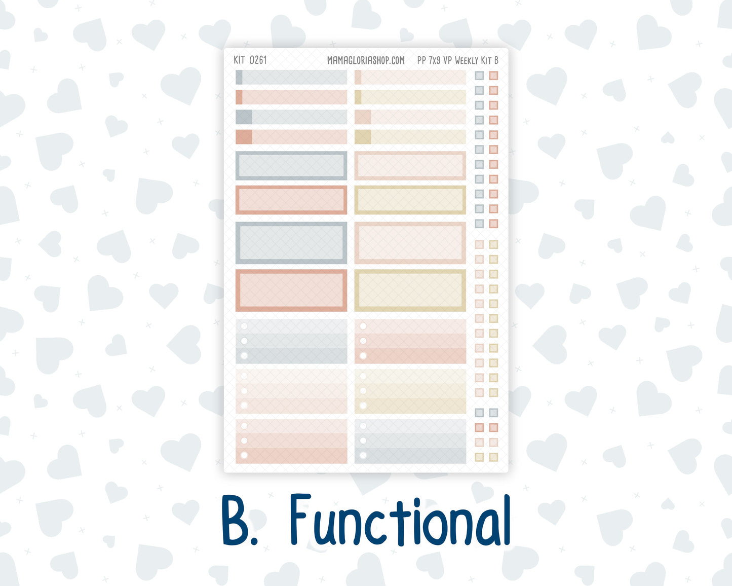 Kit 0261 - 7x9 - Vertical Priorities - Plum Paper - Weekly Kit - April - Llama Spring