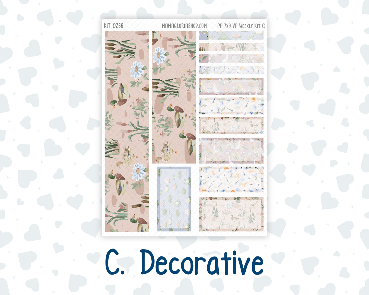 Kit 0266 - 7x9 - Vertical Priorities - Plum Paper - Weekly Kit - May - Froggy Lake Picnic