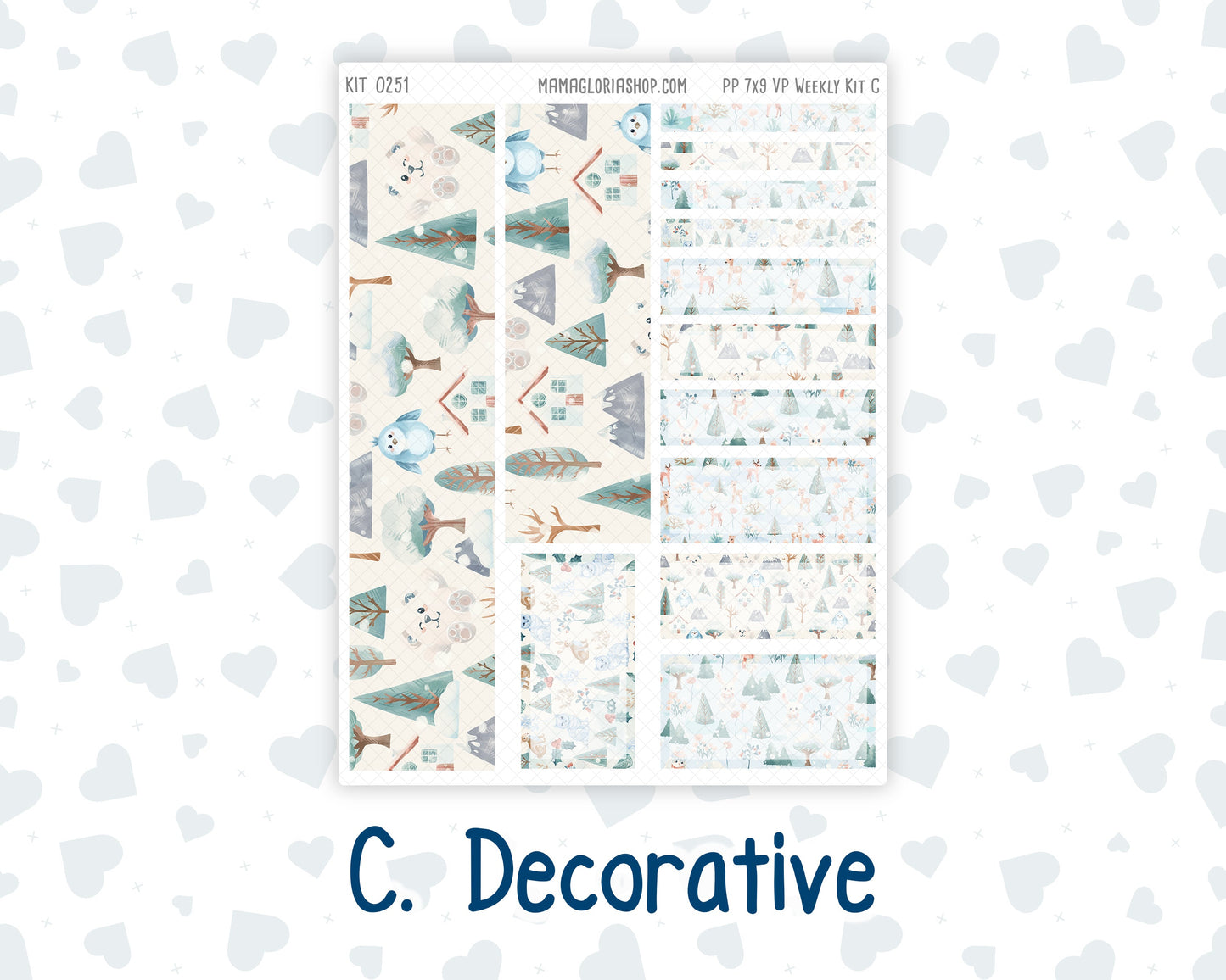 Kit 0251 - 7x9 - Vertical Priorities - Plum Paper - Weekly Kit - January - Pine & Paws