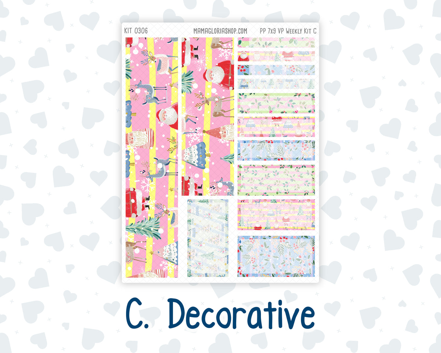 Kit 0306 - 7x9 - Vertical Priorities - Plum Paper - Weekly Kit - December - Jolly Mischief