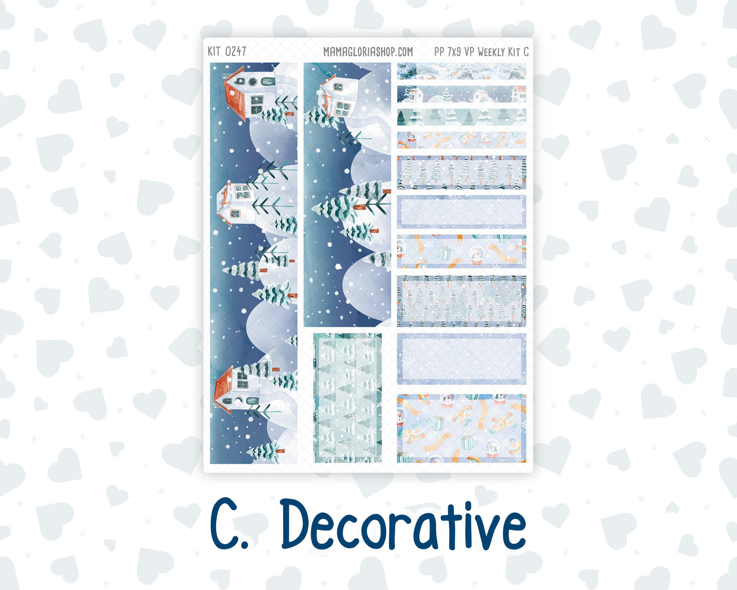 Kit 0247 - 7x9 - Vertical Priorities - Plum Paper - Weekly Kit - December - Snow Day Adventures