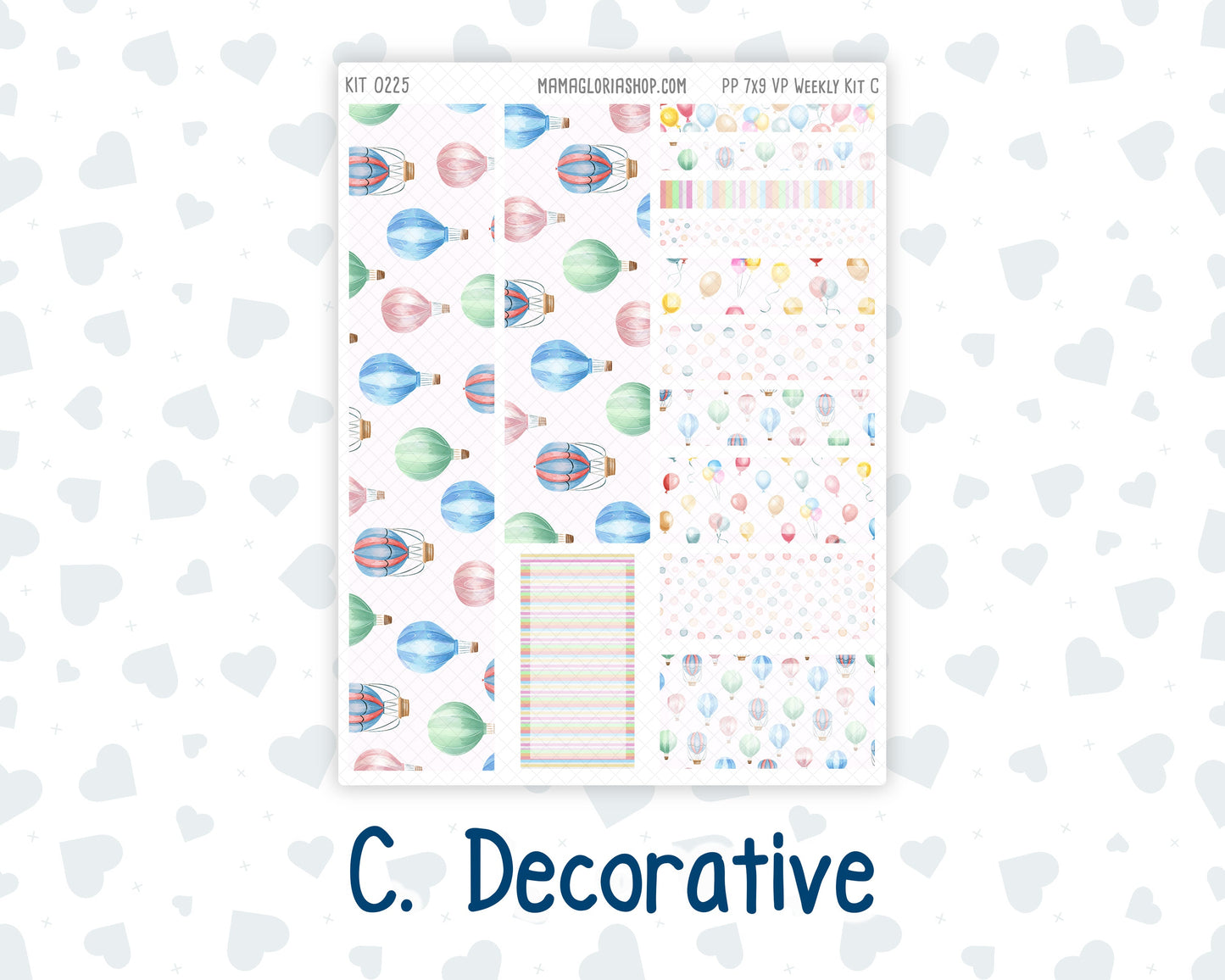 Kit 0225 - 7x9 - Vertical Priorities - Plum Paper - Weekly Kit - July - Carnival Joy