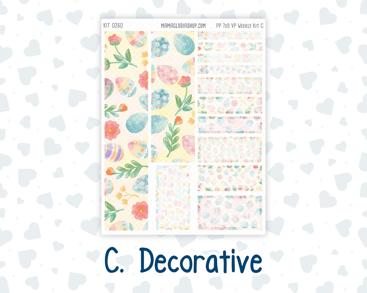 Kit 0260 - 7x9 - Vertical Priorities - Plum Paper - Weekly Kit - April - Pastel Egg Hunt