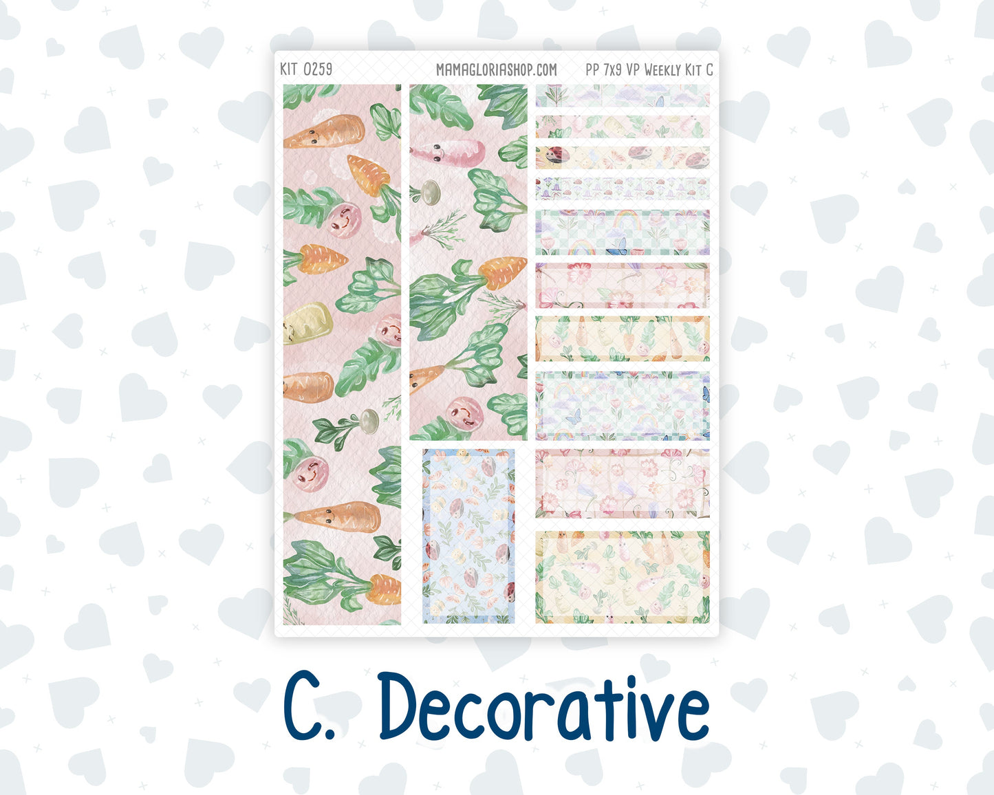 Kit 0259 - 7x9 - Vertical Priorities - Plum Paper - Weekly Kit - March - Spring Garden Chores