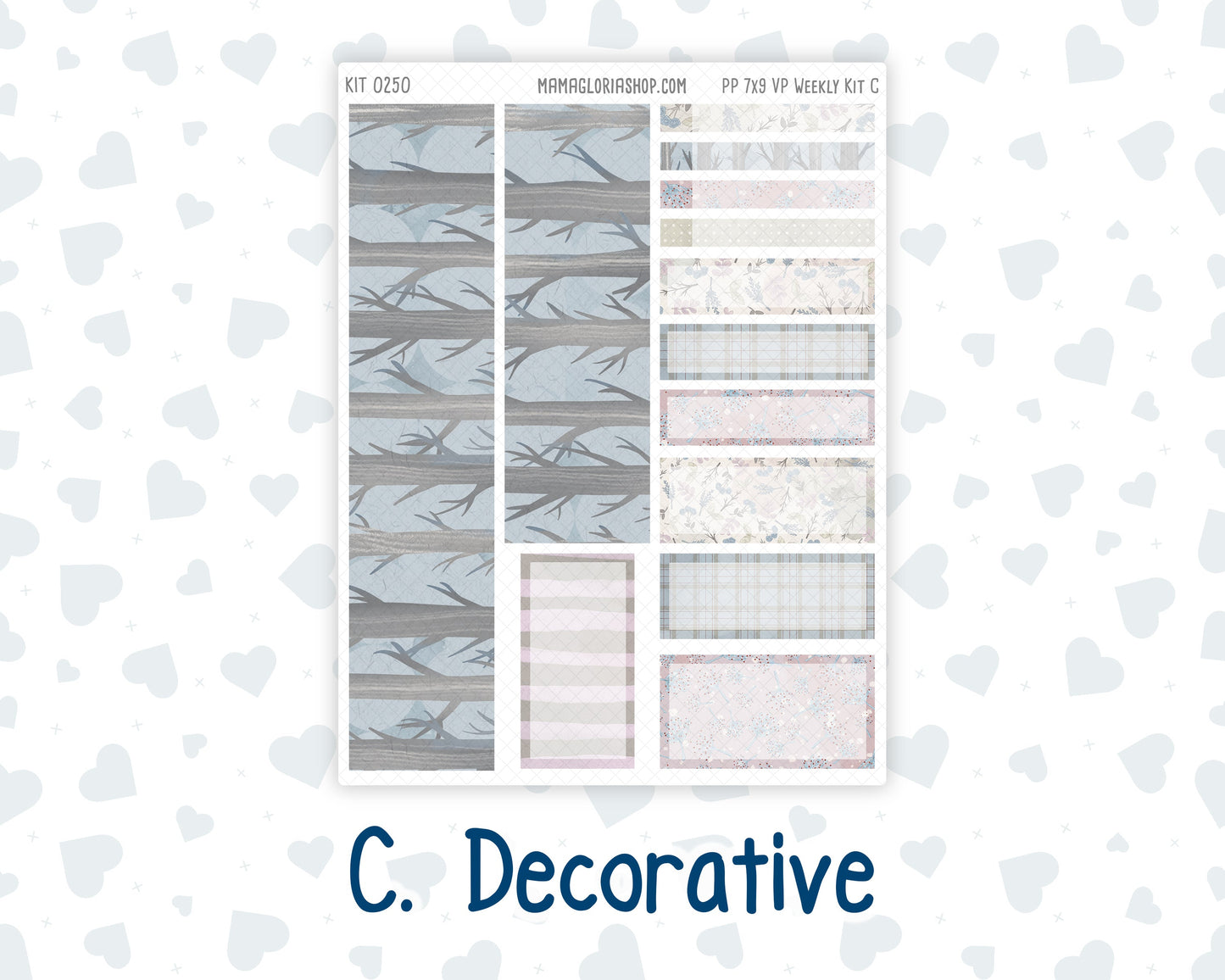 Kit 0250 - 7x9 - Vertical Priorities - Plum Paper - Weekly Kit - Quiet January