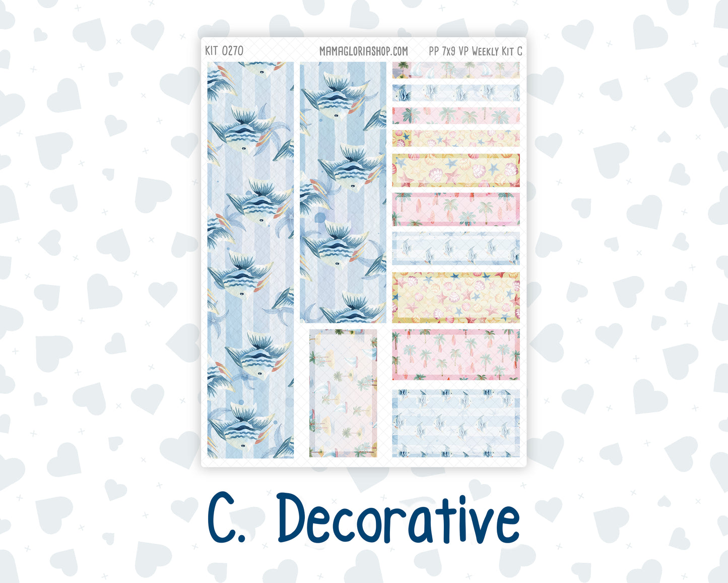 Kit 0270 - 7x9 - Vertical Priorities - Plum Paper - Weekly Kit - June - Beachside Bliss