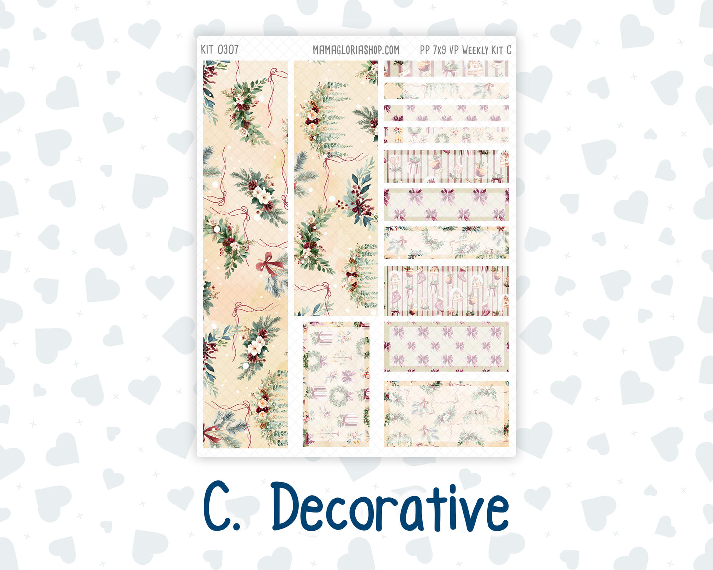 Kit 0307 - 7x9 - Vertical Priorities - Plum Paper - Weekly Kit - December - Velvet Hearth