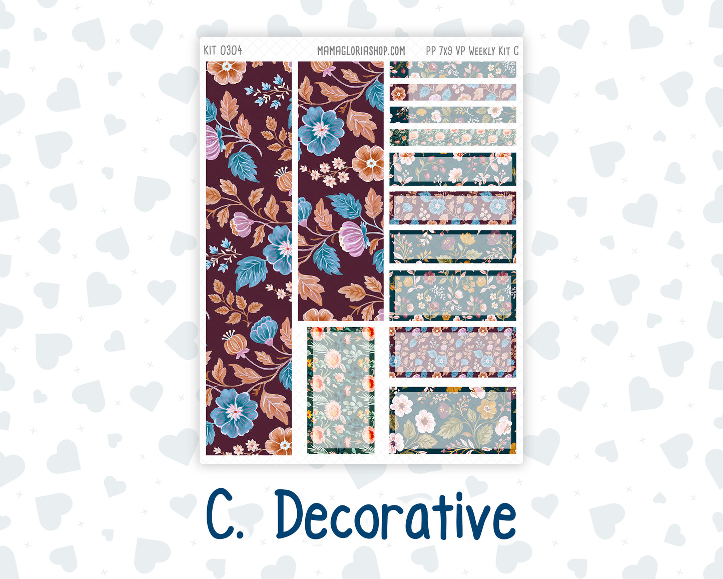 Kit 0304 - 7x9 - Vertical Priorities - Plum Paper - Weekly Kit - November - Autumn In Bloom