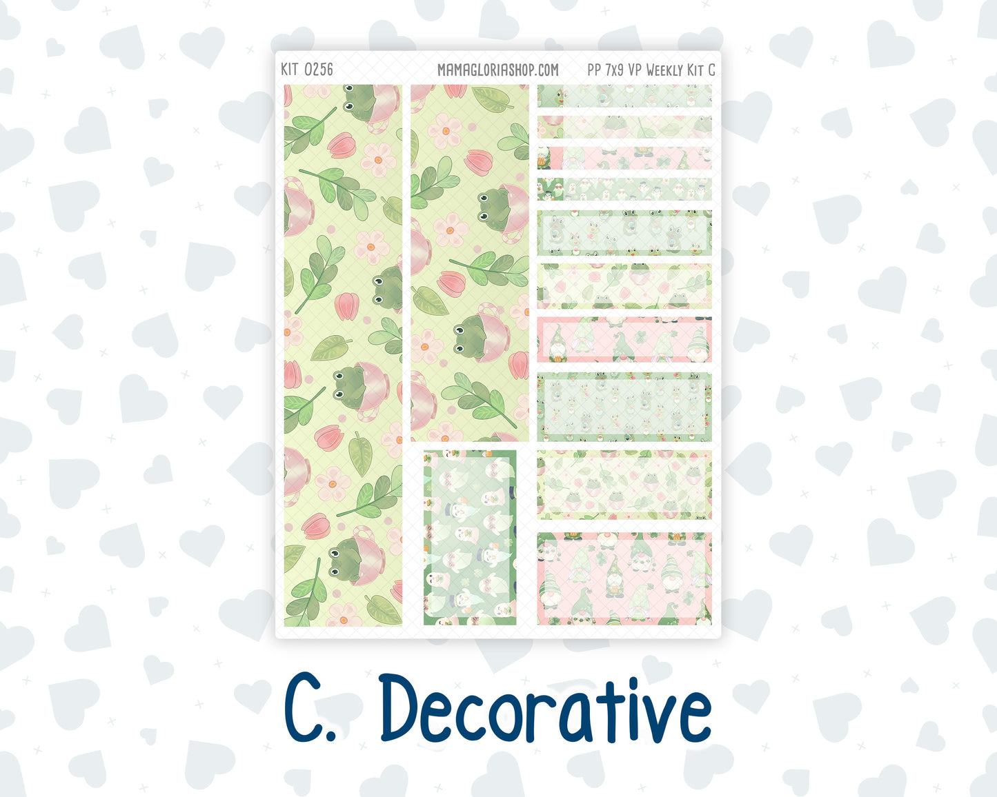 Kit 0256 - 7x9 - Vertical Priorities - Plum Paper - Weekly Kit - March - Froggy Luck
