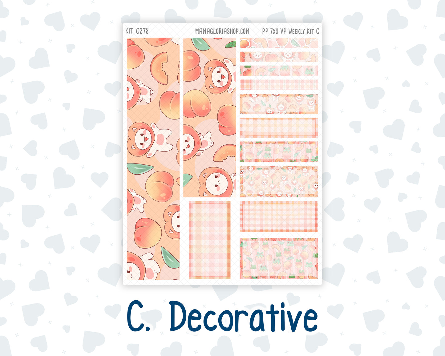 Kit 0278 - 7x9 - Vertical Priorities - Plum Paper - Weekly Kit - August - Oops, All Peaches